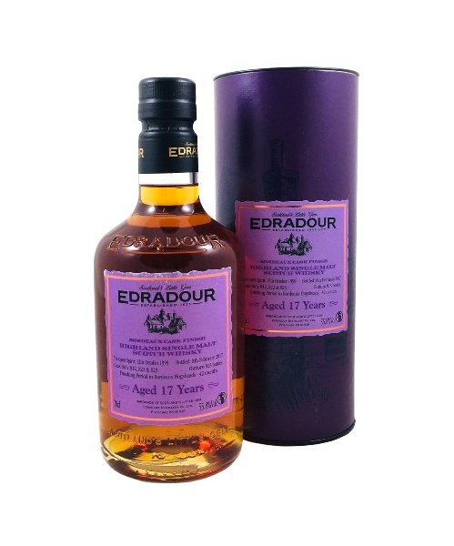 Single Malt Scotch Whisky der Marke Edradour 17 Years Bordeaux Cask Finish 55,2% 0,7l Flasche