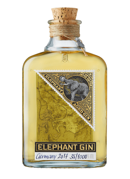 Aged Gin der Marke Elephant 45% 0,5l Flasche