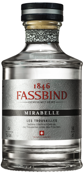 Obstbrand der Marke Fassbind Mirabelle 44% 0,5l Flasche