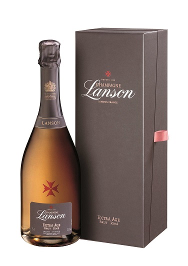 Champagner in Geschenkverpackung der Marke Lanson Extra Age Rose 12,5% 0,75l Flasche