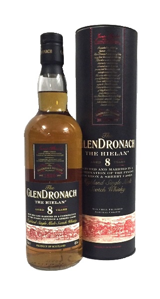 Single Malt Scotch Whisky der Marke Glendronach 8 Years The Hielan 46% 0,7l Flasche