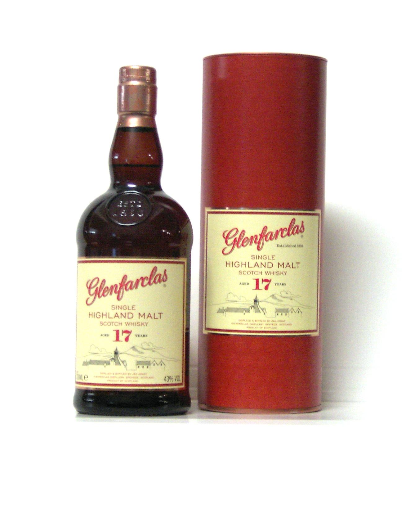 Single Highland Malt Scotch Whisky der Marke Glenfarclas 17 Jahre 43% 0,7l Flasche