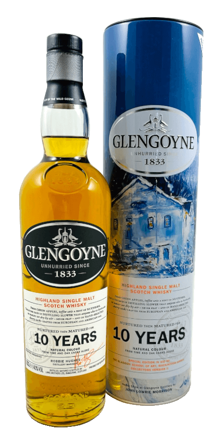 Single Malt Scotch Whisky der Marke Glengoyne 10 Jahre Kunst Edition 40% 0,7l Flasche
