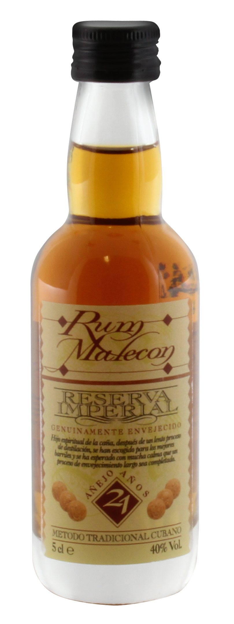 Reserva Imperial Rum der Marke Malecon 21 Jahre 40% 0,05l Flasche