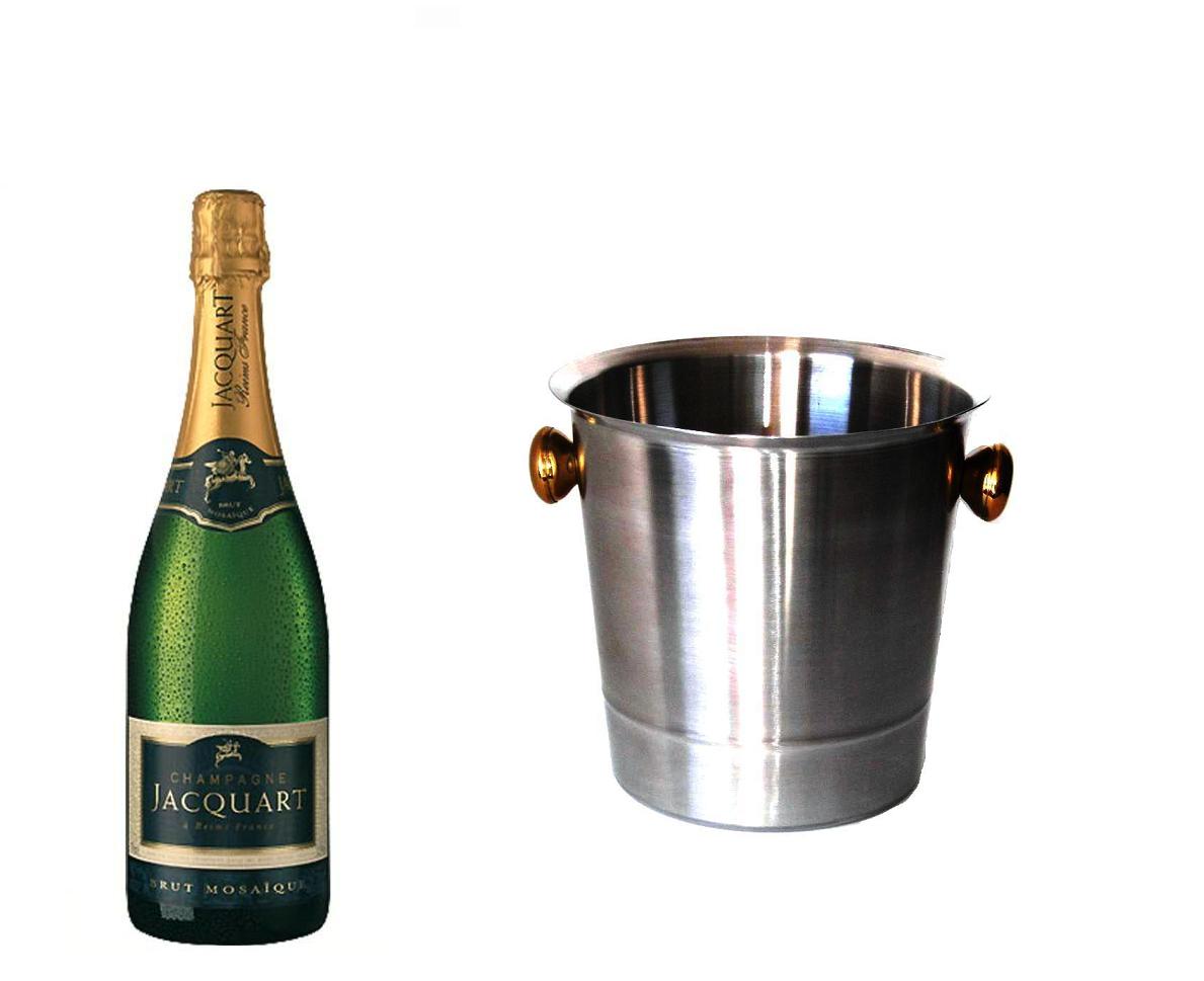 Champagner im Kühler der Marke Jacquart Brut Mosaique 12% 0,75l Flasche