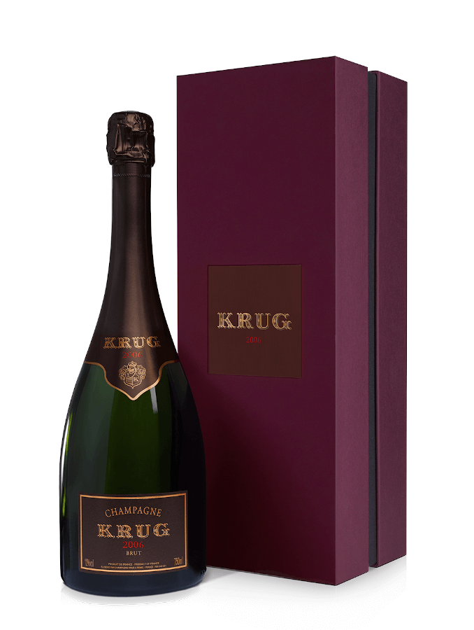 Champagner der Marke Krug Vintage 2006 in Geschenkbox 12% 0,75l Flasche