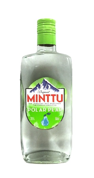 Pfefferminz Likör der Marke Minttu Polar Pear Likör 35% 0,5l Flasche