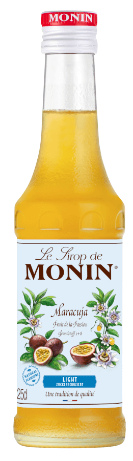 Maracuja Light zuckerreduziert Sirup der Marke Le Sirop de Monin 0,25l Flasche