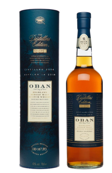 Distillers Edition der Marke Oban Single Malt Scotch Whisky 2018/2004 43% 0,7l Flasche