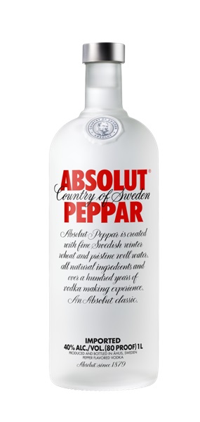 Vodka Pepper der Marke Absolut 40% 1,0l Flasche