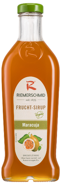 Maracuja Fruchtsirup der Marke Riemerschmid 0,5l Flasche