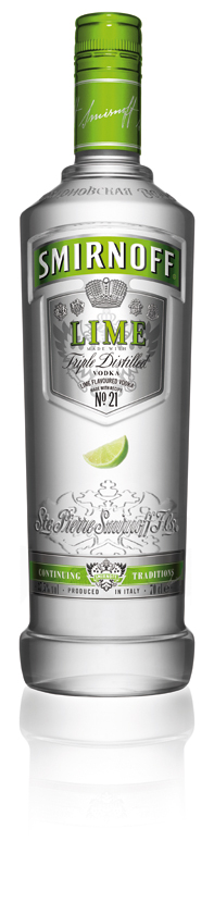 Vodka Lime der Marke Smirnoff 37,5% 0,7l Flasche
