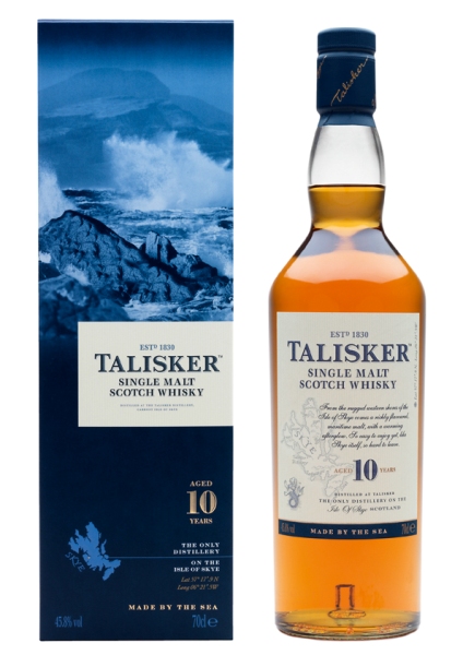 Skye Single Malt Scotch Whisky der Marke Talisker 10 Jahre 45,8% 0,7l Flasche