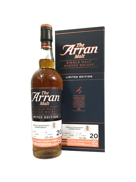 Single Malt Scotch Whisky der Marke The Arran 1997 20 YearsCask 240 52,3% 0,7l Flasche