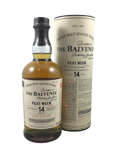 Single Malt Scotch Whisky der Marke Balvenie 14 Years Peat Week 48,3% 0,7l Flasche