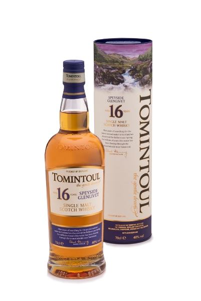 Single Malt Scotch Whisky der Marke Tomintoul 16 Jahre Speyside 40% 0,7l Flasche