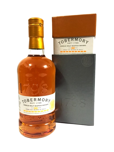 22 Jahre alter Single Malt Scotch Whisky der Marke Tobermory 46,3% 0,7l Flasche