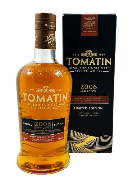 Single Malt Scotch Whisky Tomatin Vintage 2006 Amontillado Finish 12 Jahre 46% 0,7l Flasche