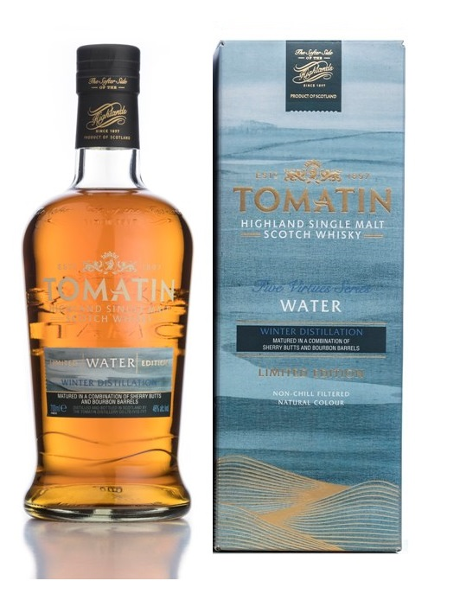 Single Malt Scotch Whisky der Marke Tomatin Five Virtues Water 46% 0,7l Flasche 