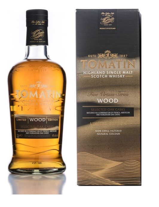 Single Malt Scotch Whisky der Marke Tomatin Wood Virtues Fire 46% 0,7l Flasche