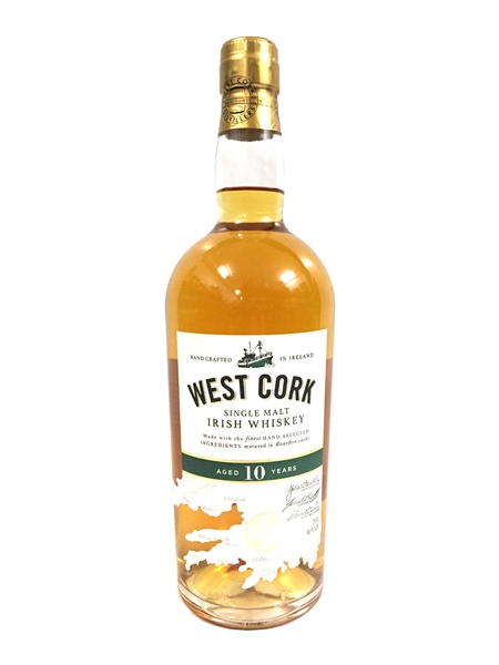 Single Malt Irish Whiskey der Marke West Cork 10 Years 40% 0,7l Flasche